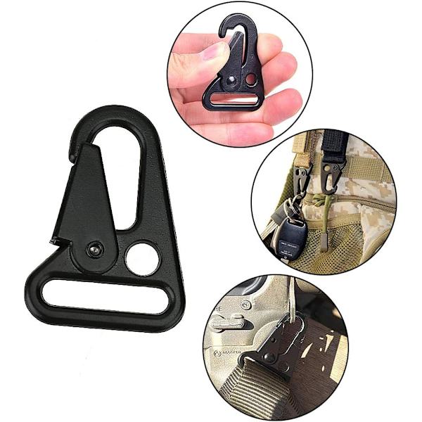 Multifunktionella karbinhakar 10 st Mini karbinhakar Taktisk västspänne för utomhusbruk, camping, vandring, 25 mm