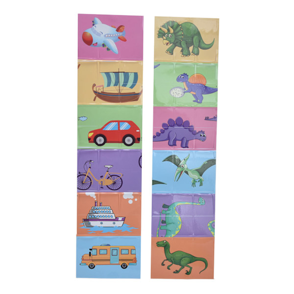 Magnetiska pusselblock för barn, leksak, mixa och matcha block, pedagogisk staplingsmagnet, byggleksak, dinosauriefordon