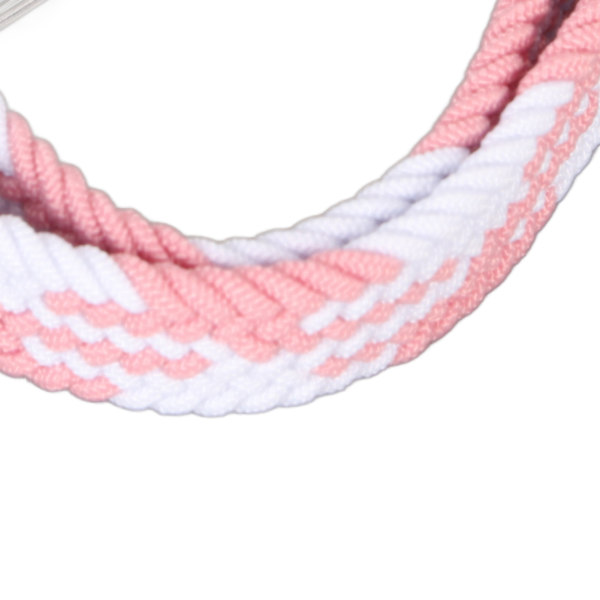 Mjuk nylonflätad klockarmband med stötfångarskydd skärmskyddsaccessoar passar för Mi Band 7 rosa vit och transparent fodral