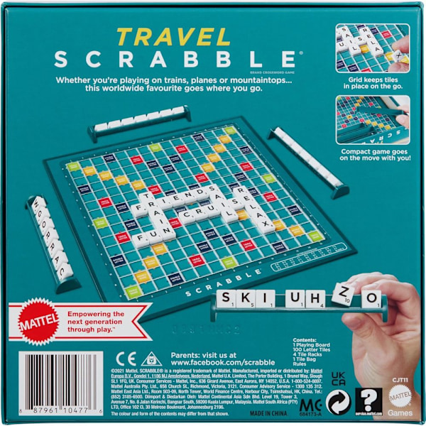 Schackspel för utomhusbruk - Engelsk Scrabble-schack [Miljövänlig värmekrympförpackning] 229g