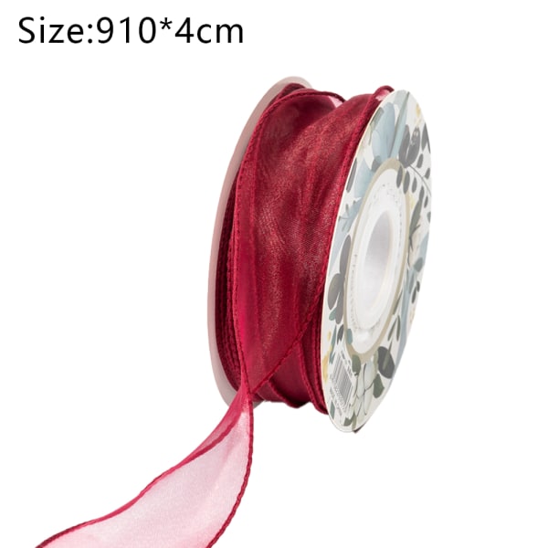 2 rullar 4 cm bred transparent organza-band - 20 meter för presentinslagning,