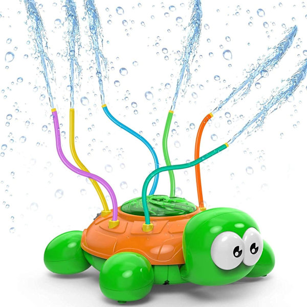 Utomhussprinklers för barn och småbarn, roterande sköldpaddssprinklers på bakgården med gungande slangleksaker, utomhusvattenstänk kul i