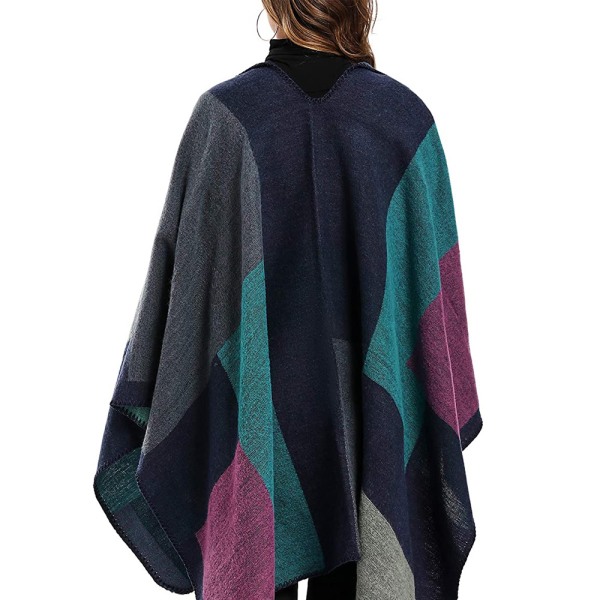 Kvinnors Sjal Wrap Poncho Ruana Cape Öppen Fram Cardigan