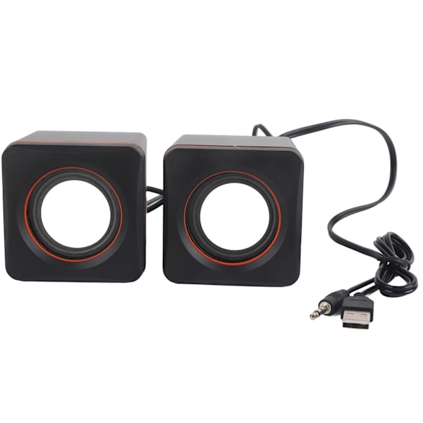 Mini Cube USB Stereo 3,5 mm Jack Trådbunden Högtalare För Stationär Dator Bärbar Dator PC Dator (Dubbel Spår)