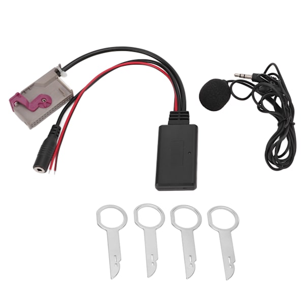 Bil Trådlös Adapter AUX Kabel Bluetooth 5.0 med Handsfree Mikrofon Ersättning för RNSE RNS E Värd