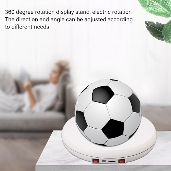 Elektrisk roterande displaybord LED-ljus 25cm Ljudlös 20kg Lastkapacitet Snurrbord Displayställ för smycken Vit