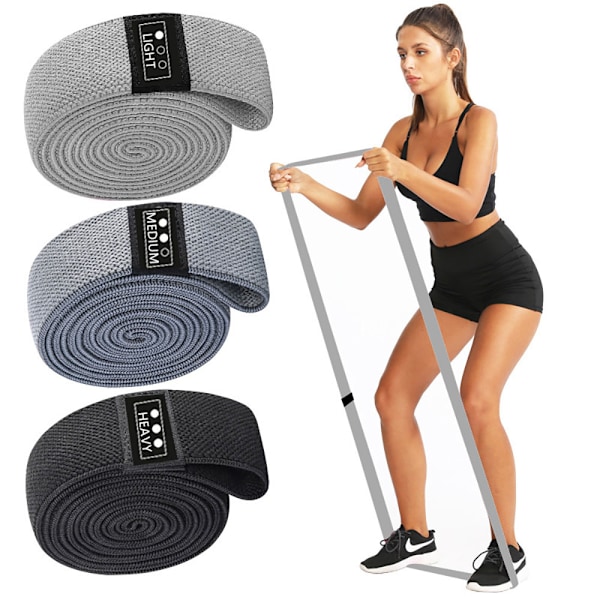 Långa motståndsband i polyester och latextråd – 200 x 3 cm
