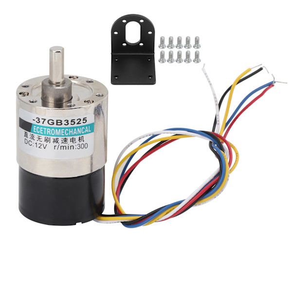 Borstlös Motor Justerbar Hastighet CW/CCW DC12V med Fäste för Mätinstrument XD-37GB3525300rpm/min