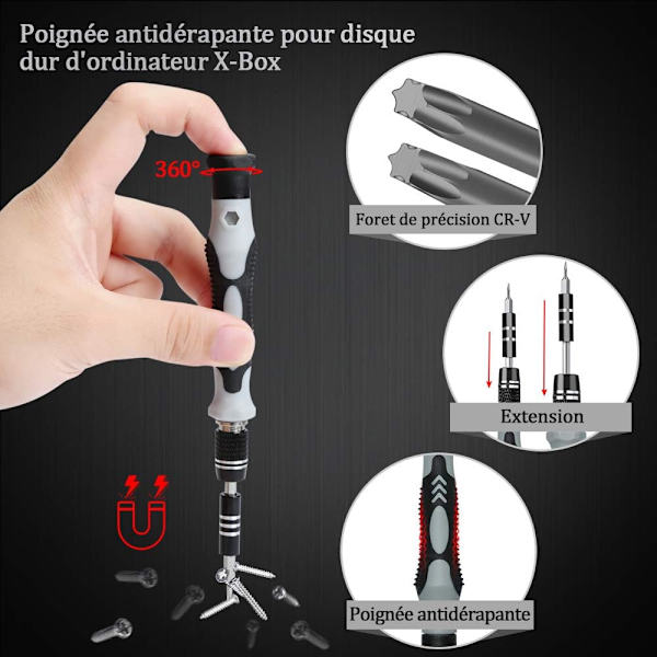 Hållbart precisionsskruvmejselset Kit Verktyg Liten låda Torx skruvmejsel för Macbook, Iphone, Reparation, Glasögon, DIY, Klocka, Smartphone Bästa present Hand