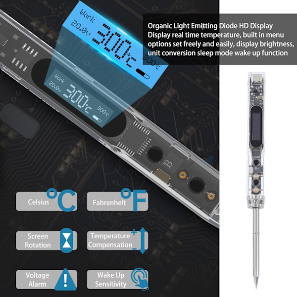SI012 Digital Display Lödkolv Bärbar Elektrisk Svetsverktygssats med T12‑B2 Lödspets
