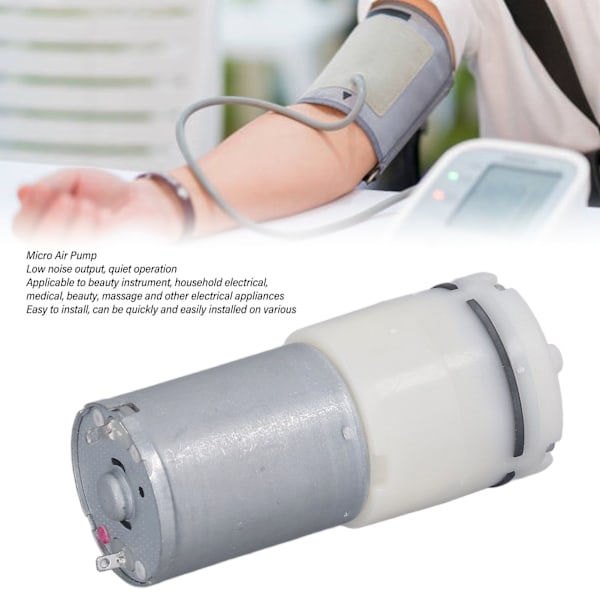 Mini Luftpump Dubbla Hål Låg Ljudnivå Hög Luftflöde Mikro Vakuumpump för Skönhetsutrustning Industriell Apparat DC6V ≤250mA