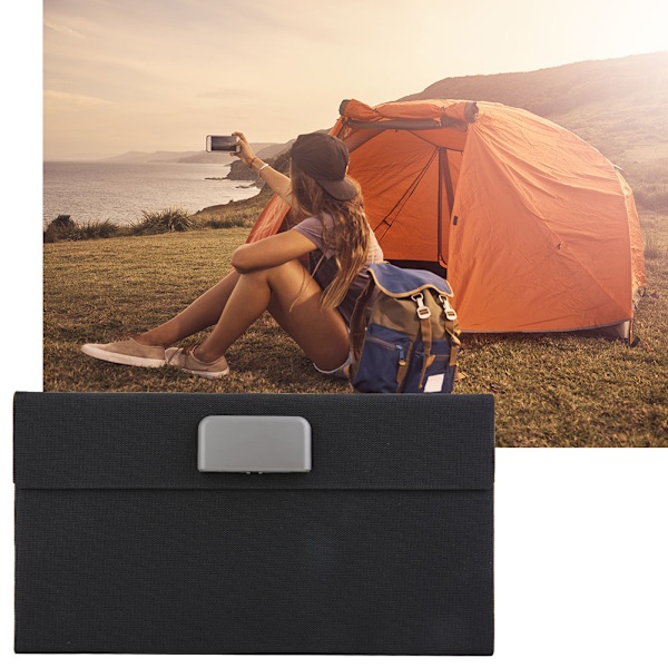 18W Utomhus Vattentät Vikbar LED Monokristallin Kisel Solpanel Dubbel USB-utgång