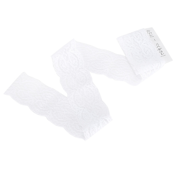 4 cm dekorativ spets vit nylon sicksack mönster trim band kläder tillbehör 10 meter
