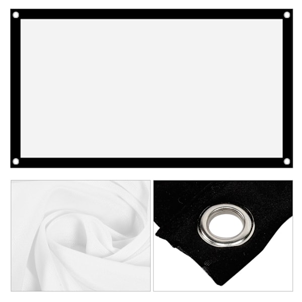 16:9 Tjock Portabel Icke-veck Mjuk Vit Polyester Projektorduk Projektionsskärm (40 tum)