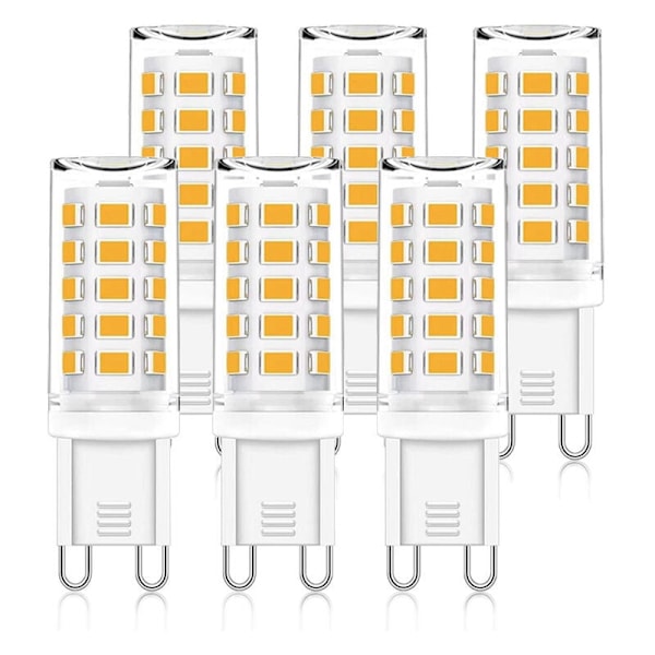 Dimbar LED-lampa, Energieffektiv, Varmvit, 3W, AC 220-240V, Standard G9 Bi-pin Sockel, 320LM, Flimmerfri, 360° Spridningsvinkel, 6-pack