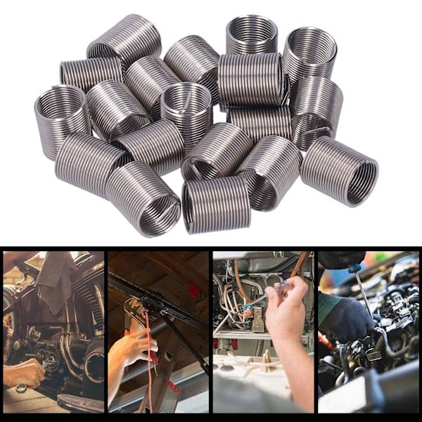 20 st trådinlägg M12 x 1 gängad reparationsreduceringsmutter spiralcirkel förlängningsverktyg2D