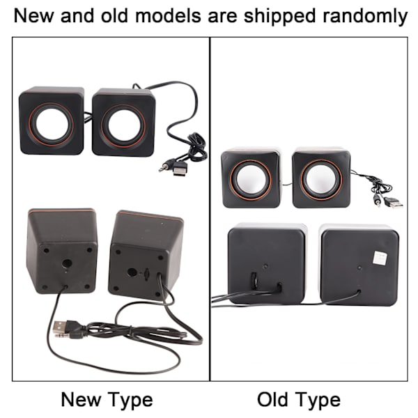 Mini Cube USB Stereo 3,5 mm Jack Trådbunden Högtalare För Stationär Dator Bärbar Dator PC Dator (Dubbel Spår)