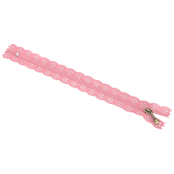 20 st 20 cm DIY nylon spets blixtlås spole blomma blixtlås för sömnad bröllopsklänning hantverk rosa