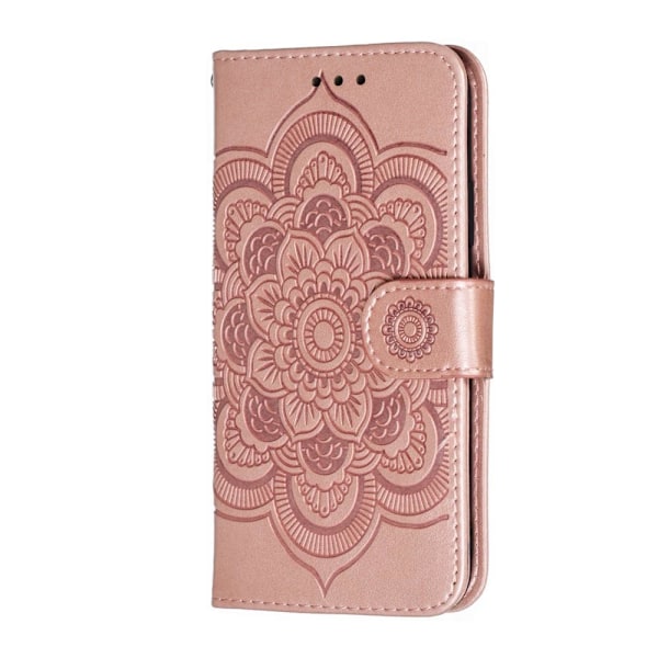 iPhone X/Xs - Mandala Läder Fodral - Roséguld Roséguld Roséguld