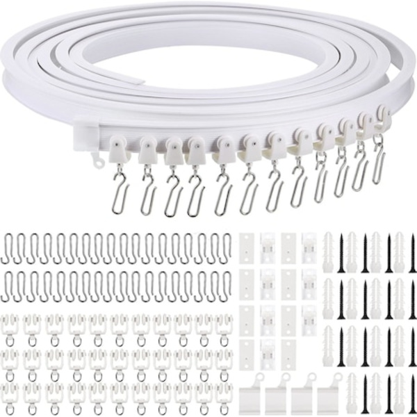 Böjd takskena set, Jormftte, 5 m, Vit