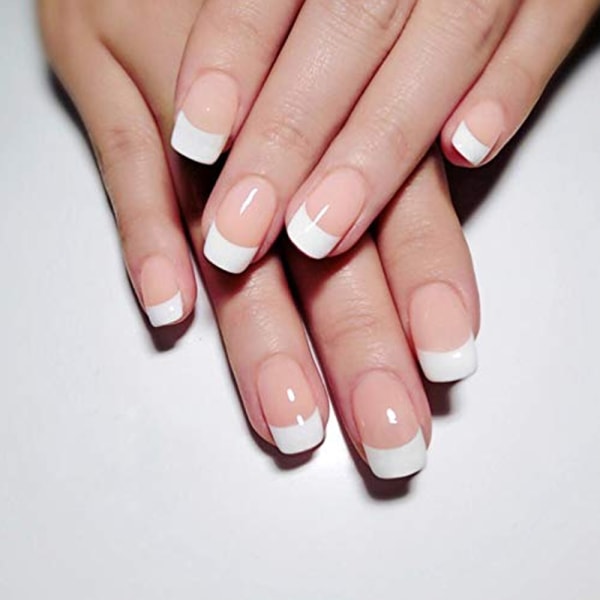 500 st falska nagelspetsar vita nagelspetsar fransk akryl hem DIY nagelkonst 10 storlekar halvmåneform…