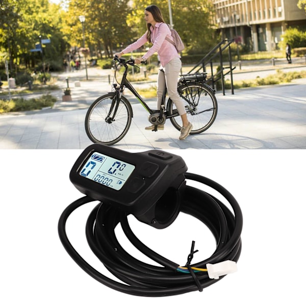 Elektrisk cykel LCD-display 24V 36V 48V Universal SM-kontakt Hastighetskontrollmätare för elcykel