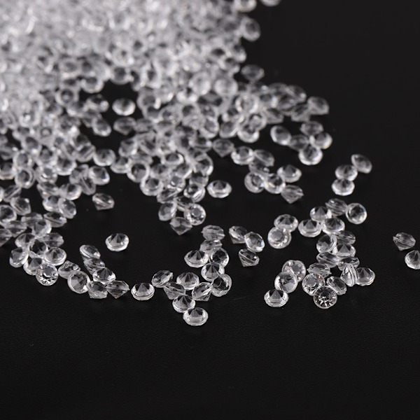 5000 st 3 mm transparent bröllopskonfetti fest plast diamant gnistrande ädelstenar dekor (vit)