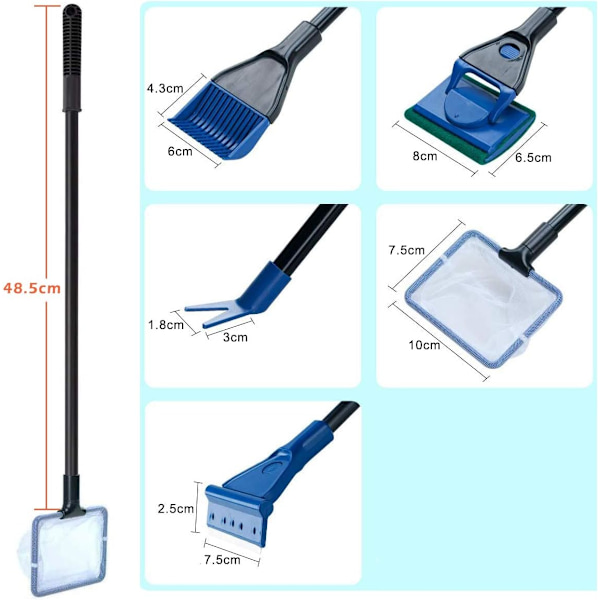 Akvarierengöringsset, Mmgoqqt, plast, blå, standard