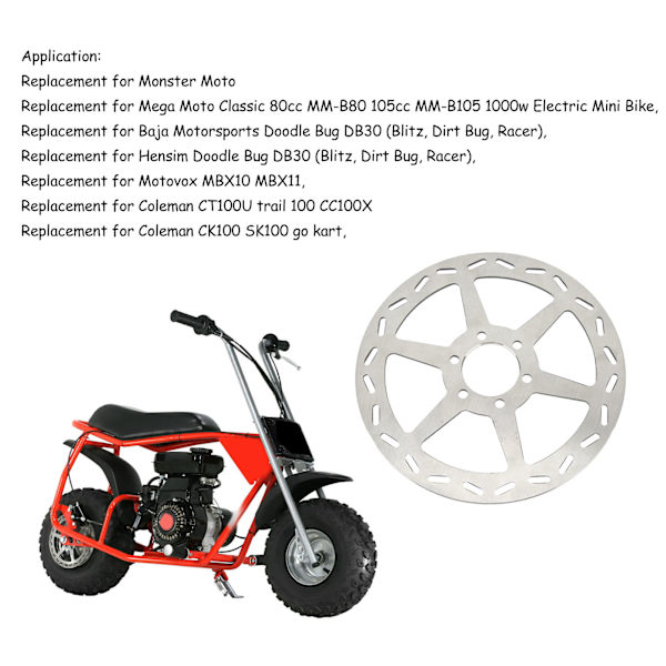 Bakbromsskivor med bromsbelägg 180mm Metalllegering Keramisk Ersättning för Baja Doodle Bug DB30