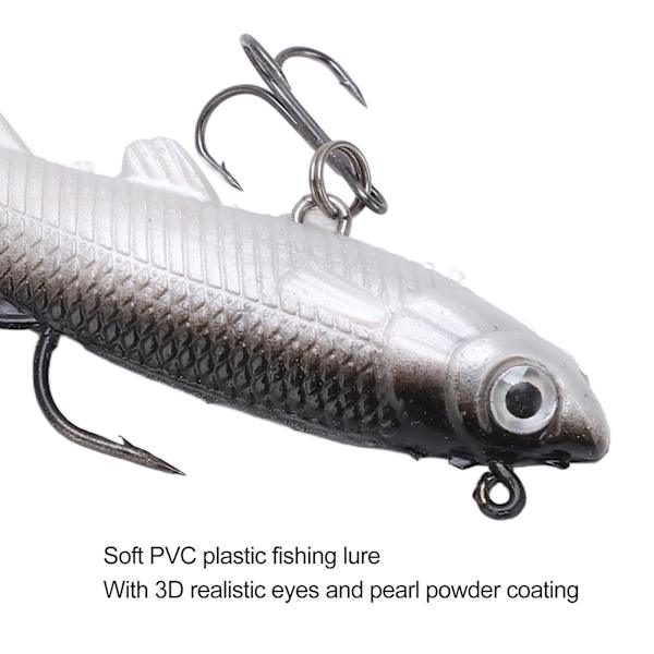 5 st mjuka sjunkande swimbaits med T-svans, mjuk PVC-bas, bete för havsfiske och sötvattensfiske
