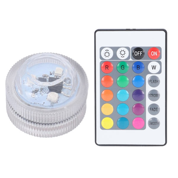 RGB nedsänkbara LED-lampor med fjärrkontroll 16 multifärger undervattensljus för damm pool fontän