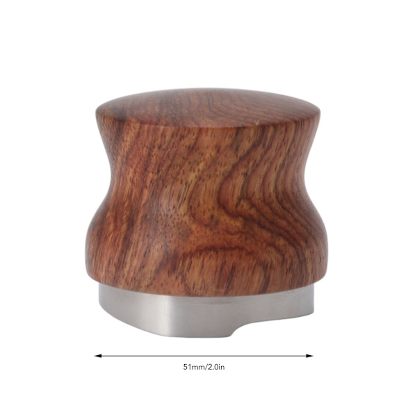 Kaffe Distributör Rostfritt Stål Rosewood Kaffe Tamper Nivå för Kaffe Tillbehör 51mm / 2.0in