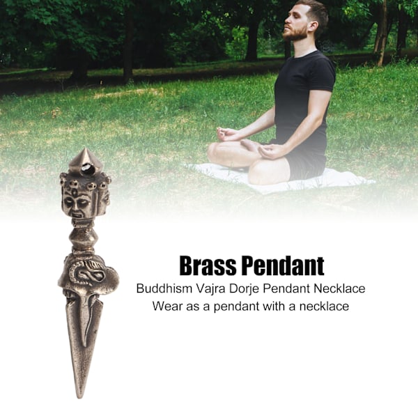 Dorje-hänge i nepalesisk buddhistisk stil - Personligt dekorativt lyckobringande smycke i mässing - Vajra-konst - Hänge för män