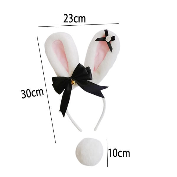 Bunny Ears and tail Set, Plysch Easter Rabbit Ears Pannband Svans