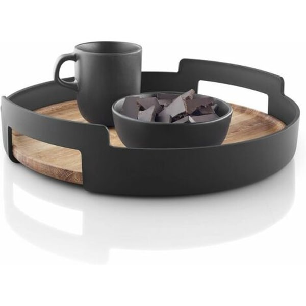 Nordisk köks serveringsbricka, med en enkel och tidlös design, svart