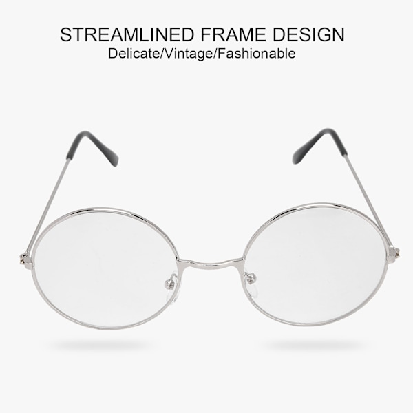 Vintage Style Clear Lens Eyeglasses Unisex Men Women Metal Frame Glasses SpectaclesSilver