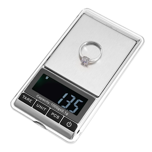 Mini bärbar ficka elektronisk digital smycken precisionsskala med digital display (1000*0,1g)