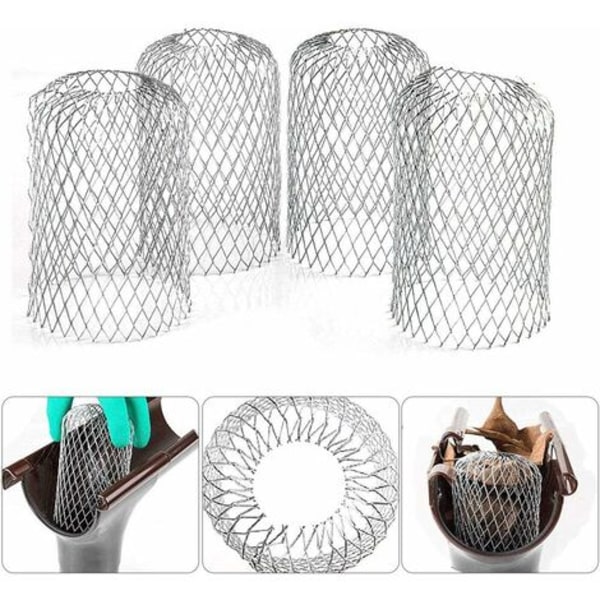 4 flexibla aluminiumrännfilter Diameter 8 rutnät Stoppa löv Crapaudine silfilter Lövskydd Rännskydd för att skydda rännan mot löv Tak
