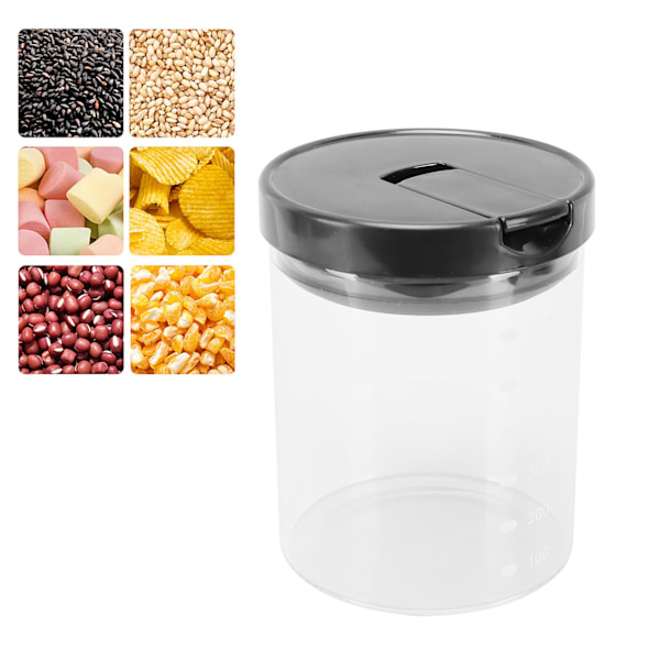 Lufttät Förslutning Klar Glasbehållare, Vakuumbehållare för Färska Ingredienser, Multifunktionell Förvaring med Bred Öppning för Ditt Kök (600ml)