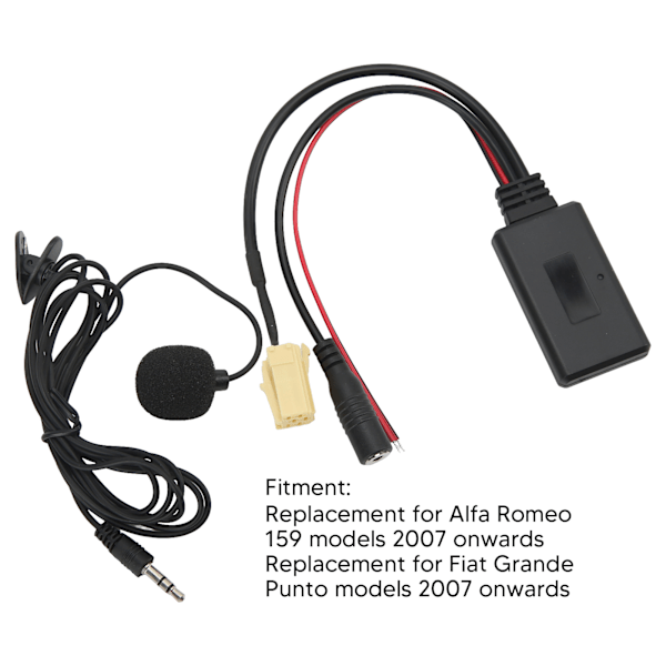 Bil Bluetooth-modul Radio AUX-ingång Handsfree Telefonsamtal Kabel med Mikrofon Ersättning för Alfa Romeo 159
