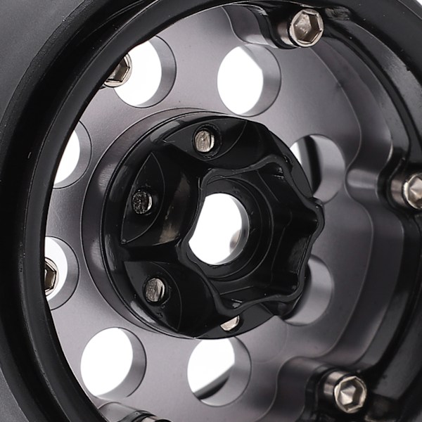 4 st 1,9 tum RC metallfälg Beadlock 8 runda hål fälgnav för Axial SCX10 90046 RC 1/10 bil titanfärg