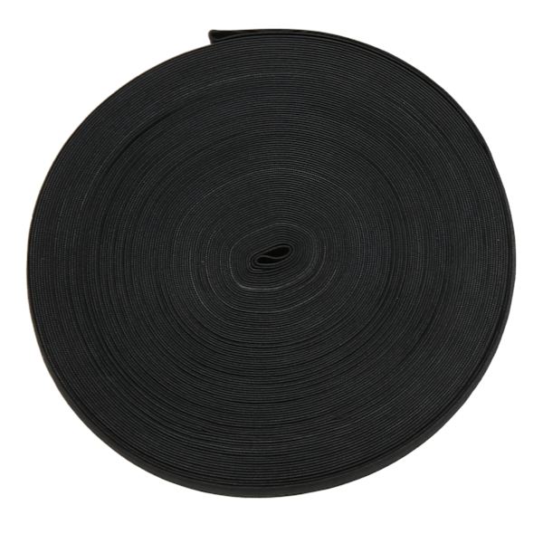 Elastiskt band Bredd 2cm Stickad spole perukband för sömnad Kläder Byxor Bälten Peruker DIY HantverkSvart