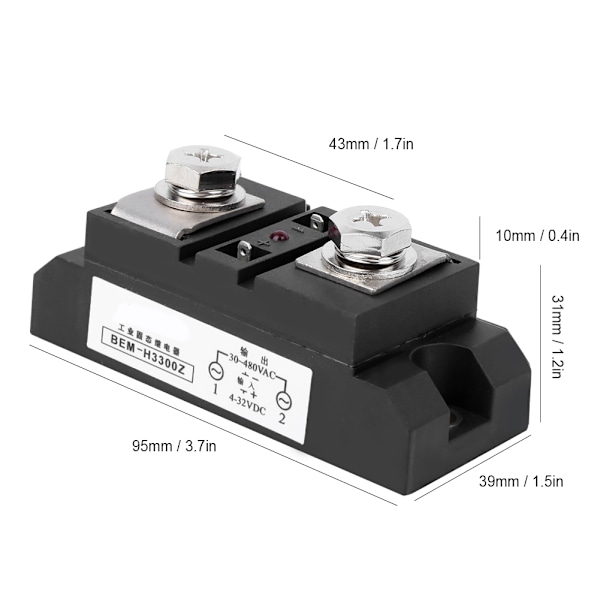 BEM Solid State Relay DC-styrning AC Flamskyddad Industriell Kvalitet Elektrisk Utrustning H3300Z