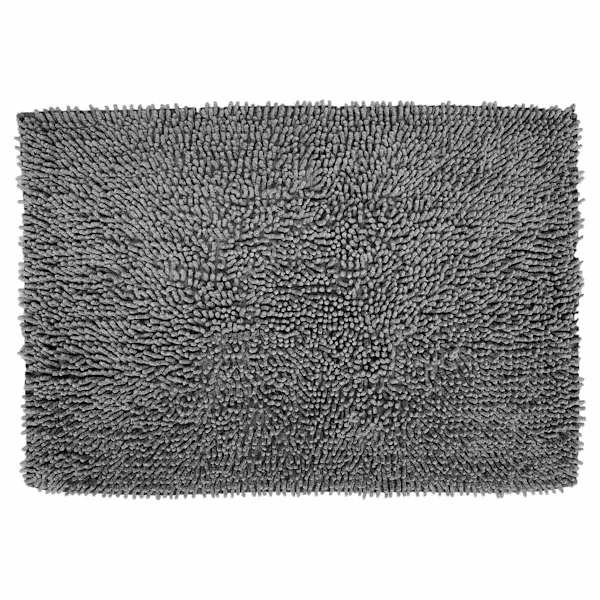 Grå Chenille Badmatta Mjuk Shaggy Och Bekväm Superabsorberande Och Tjock Halkskydd