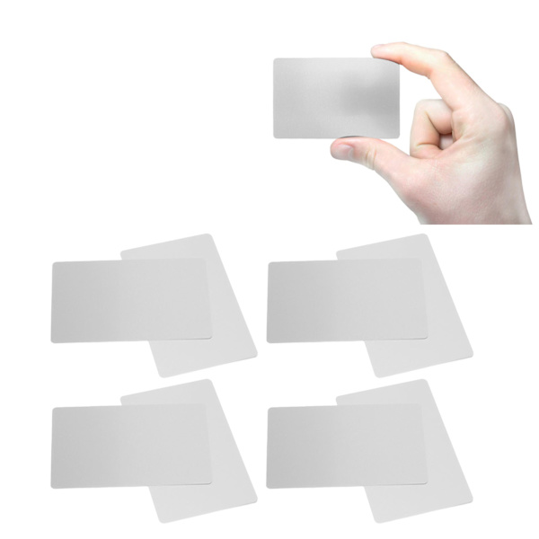 50 ark metall visitkort värmeöverföring aluminium visitkort ämnen DIY hantverksmaterial silver