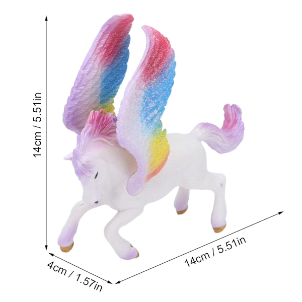 Simulering Fe Pegasus Leksak Mytisk Fantasy Häst Färgglad Flygande Häst Modell Leksak