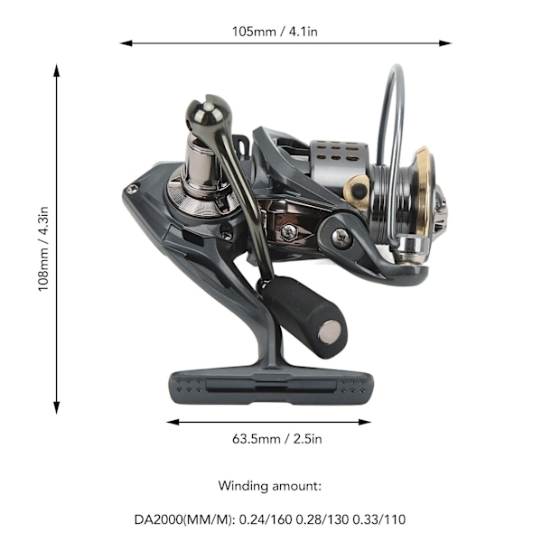DA Fiske Rulle Full Metal Lure Spinnrulle Långkastande Fiske Spinnrulle Fiske Utrustning DA2000