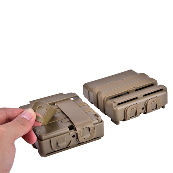 Plastmagasinfodral Set Holster för Molle System Väst Utomhus Jakt Camping (Tan)