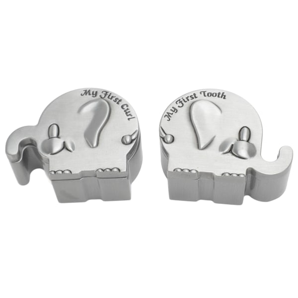 2-pack Små Minnesskrin Elefantform Förvaringsbehållare Metall Samlingsbox för Bebistand Lock Gåvor