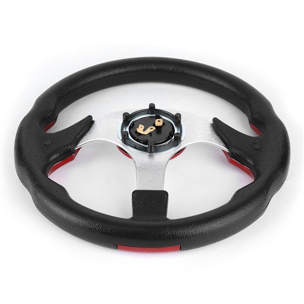 320mm/12,5 tum Racing Bil Ratt med Tutknapp PVC Röd Färg Universal Modifierad Del